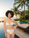 L Space Ringo Printed Bikini Top , Size Medium