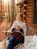 Save the Ocean Sustainable Color Block Pullover Turtleneck Poncho