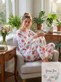 Charter Club Lace-Trim Pajama Pants Blossoms White, Size Large
