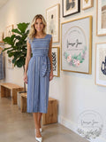 Tahari Asl Striped Cropped Jumpsuit,size 4