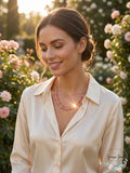 Inc Rose Gold-Tone Multi-Stone Cluster Statement Necklace