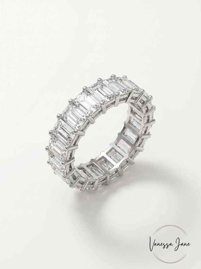 Inc Silver-Tone Crystal Baguette Statement Ring, Size 7