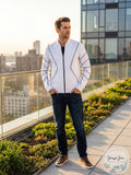 International Concepts Mens Piped Zip-Front Knit Jacket