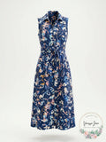 Nic + Zoe Indigo Leaves Shirtdress, Size Medium