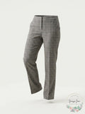 Nine West Womens Black Pleated Plaid Straight Leg Pants