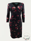 Lauren Ralph Lauren Floral Ruched Jersey Dress, Size 2