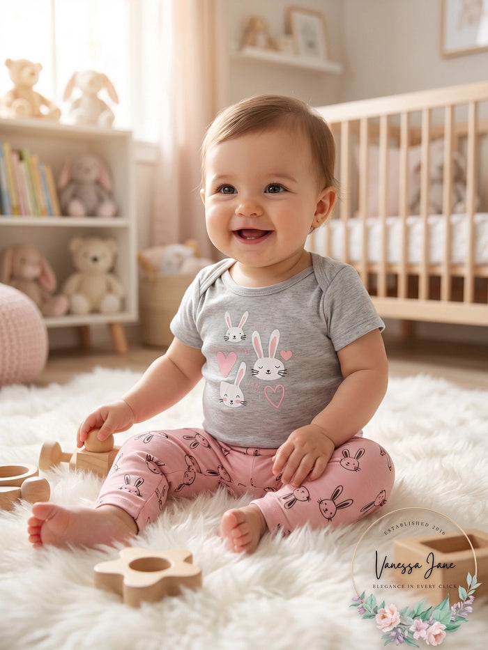 Carters Baby Girls 2-Pc. Bunny Bodysuit and Leggings Cotton Set