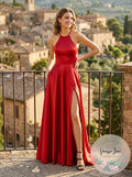Blondie Nites Juniors Tie-Back Evening Gown, Red, Size 0