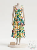Donna Ricco Printed Sweetheart-Neck Dress, Size 10
