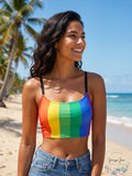 Salt + Cove Juniors Rainbow Cropped Bikini Top