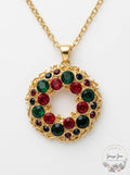 Charter Club Gold-Tone Crystal Wreath Pendant Necklace