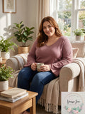 Lucky Brand Trendy Plus Size Flare-Sleeve Thermal Top