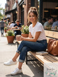 Lucky Brand mid Rise Cuffed Mom Jeans, Size 2/26