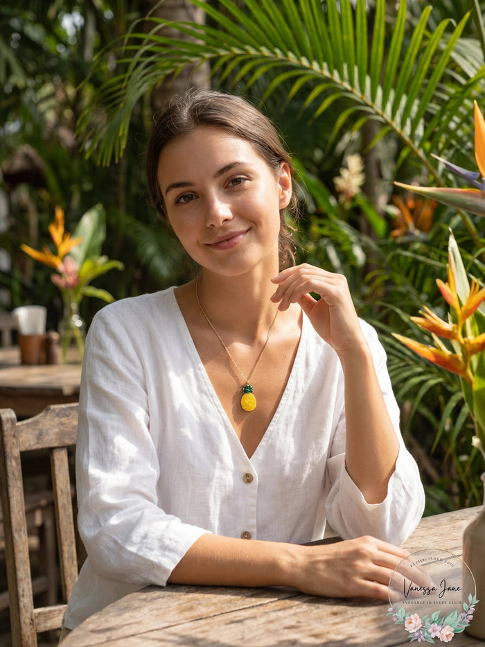 Alfani Gold-Tone Colored Pineapple Long Pendant Necklace