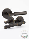 Emtek Dummy Lever Set with Disk Rosette and Myles Levers