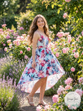 Rare Editions Big Girls Floral-Print High-Low Dress