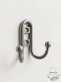 Franklin Brass Wall Mounted Decorative Double Robe Hook Metal in Gray, Size 4.25