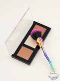 Whimsical Rose 4 Pc Cheek Palette Set Blush Highlighter Bronzer Brush