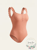 Full Circle Trends Trendy Plus Size Ruffled Swimming Suit, Size 3X