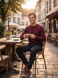 Original Penguin Tuck Stitch Sweater, Tawny Port, Size Large