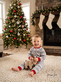 Family Pajamas Matching Winter Fairisle One-Piece Gray