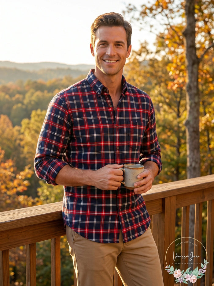 Club Room Mens Plaid Flannel Shirt