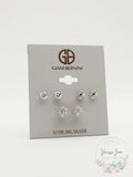 Giani Bernini Sterling Silver 3-Pc. Set Cubic Zirconia Stud  Earrings