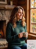 Style & Co Petite Envelope-Neck Tweed Sweater