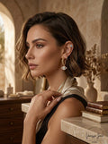 Unwritten 14K Gold Flash Plated 3-Pieces Cubic Zirconia Dainty Earring Set
