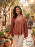 Free People Womens Dream Weaver Tank Top, Brown, Size Small