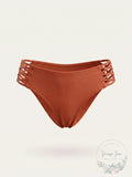 Becca by Rebecca Virtue Womens Lace Hipster Swim Bottom, Clay, Size Small