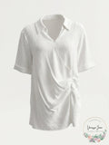 Alfani Womens Pleated Waist Surplice Henley Top