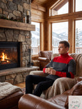 Alfani Mens Colorblock Turtleneck Sweater, Size Small