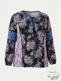 Style and Co Plus Size Paisley-Print Peasant Blouse