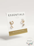 And Now This Gold Plated 2-Piece Bar Post and Hoop Earrings Set