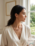 Unwritten Two-Tone Plated Silver Circle Layer Necklace With Heart Bead Second
