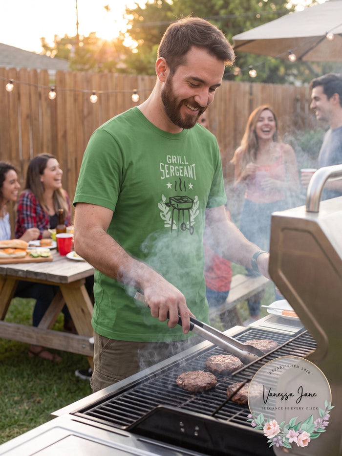 Life is Good Mens Grill Sergeant Crusher Tee, Treetop Green, Small