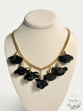 Inc Gold-Tone Fabric Flower Statement Necklace, 16 + 3 Extender