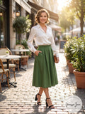 24seven Comfort Apparel Womens Classic Knee Length Skirt, small