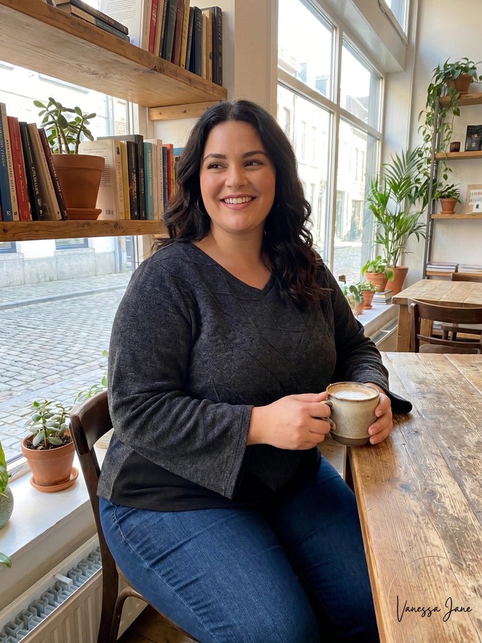 Style & Co. Womens Plus Colorblock V-Neck Sweater
