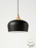 Living District Nora 1 Light 12 inch Natural Wood Pendant Light