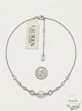 Lauren Ralph Lauren Silver-Tone Crystal and Imitation Pearl  Necklace