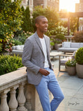 Tommy Hilfiger Mens Modern-Fit Brown/Blue Check Blazer, Size 42L
