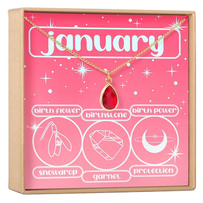 January Birthday Gemstone Necklace