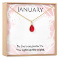 January Birthstone / Garnet Crystal Charm Necklace