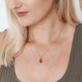 January Birthstone / Garnet Crystal Charm Necklace