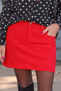 Jess Lea-Nova Denim Skirt Red