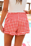 Jess Lea Sunny Strolls High Waisted Shorts- Red Gingham