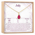 July Birthday Ruby Birthstone Necklace