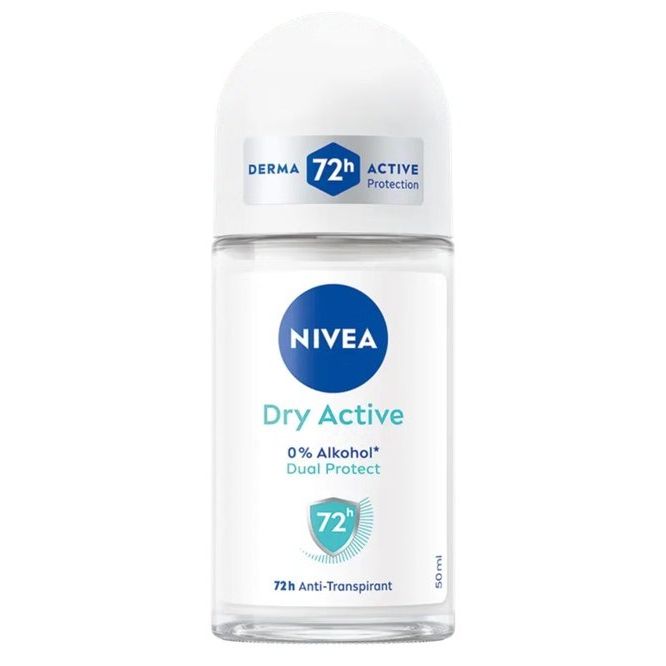 NIVEA Dry Active 72h Anti-Perspirant Roll-On for Women, 50ml